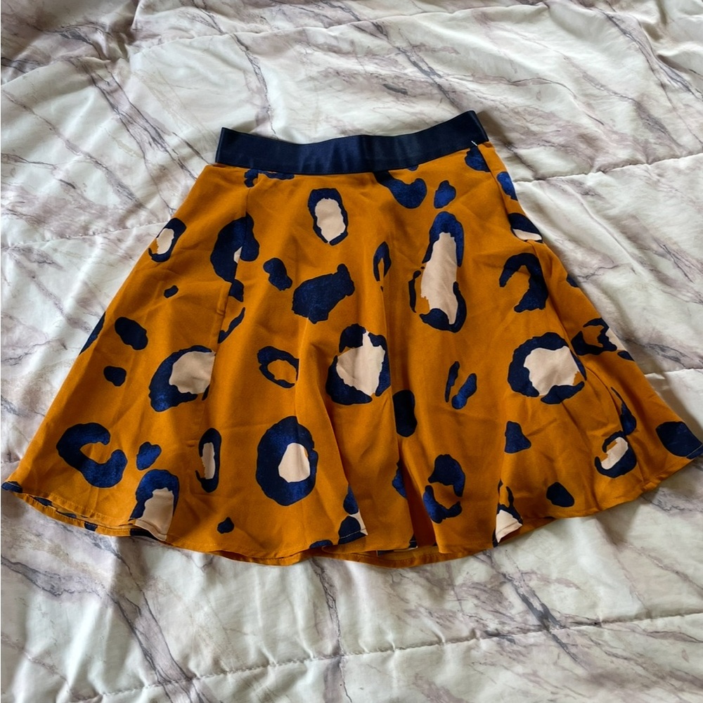 3.1 Phillip Lim Orange and Blue Patterned Mini Skirt